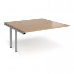 Adapt boardroom table add on unit 1600mm x 1600mm - silver frame and beech top
