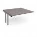 Adapt boardroom table add on unit 1600mm x 1600mm - silver frame, grey oak top EBT1616-AB-S-GO