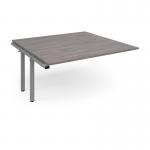 Adapt boardroom table add on unit 1600mm x 1600mm - silver frame and grey oak top