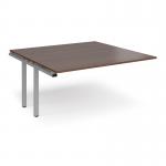 Adapt boardroom table add on unit 1600mm x 1600mm - silver frame, walnut top EBT1616-AB-S-W