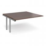 Adapt boardroom table add on unit 1600mm x 1600mm - silver frame and walnut top