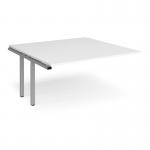 Adapt boardroom table add on unit 1600mm x 1600mm - silver frame, white top EBT1616-AB-S-WH