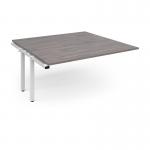 Adapt boardroom table add on unit 1600mm x 1600mm - white frame and grey oak top EBT1616-AB-WH-GO