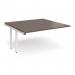 Adapt boardroom table add on unit 1600mm x 1600mm - white frame, walnut top EBT1616-AB-WH-W