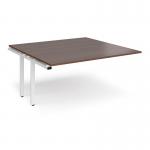 Adapt boardroom table add on unit 1600mm x 1600mm - white frame and walnut top EBT1616-AB-WH-W