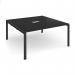 Adapt square boardroom table 1600mm x 1600mm with central cutout 272mm x 132mm - black frame, black top EBT1616-CO-K-BK