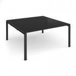 Adapt square boardroom table 1600mm x 1600mm - black frame, black top EBT1616-K-BK