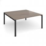 Adapt square boardroom table 1600mm x 1600mm - black frame, Barcelona walnut top EBT1616-K-BW