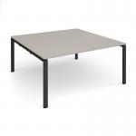 Adapt square boardroom table 1600mm x 1600mm - black frame, light grey top EBT1616-K-LG