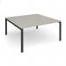 Adapt square boardroom table 1600mm x 1600mm - black frame, light grey top EBT1616-K-LG