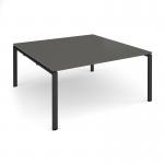Adapt square boardroom table 1600mm x 1600mm - black frame, onyx grey top EBT1616-K-OG