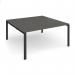 Adapt square boardroom table 1600mm x 1600mm - black frame, onyx grey top EBT1616-K-OG