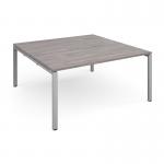 Adapt boardroom table starter unit 1600mm x 1600mm - silver frame, grey oak top EBT1616-SB-S-GO