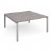 Adapt boardroom table starter unit 1600mm x 1600mm - silver frame, grey oak top EBT1616-SB-S-GO