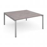 Adapt boardroom table starter unit 1600mm x 1600mm - silver frame and grey oak top EBT1616-SB-S-GO