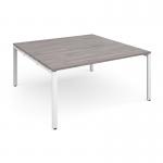 Adapt boardroom table starter unit 1600mm x 1600mm - white frame, grey oak top EBT1616-SB-WH-GO