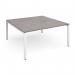 Adapt boardroom table starter unit 1600mm x 1600mm - white frame, grey oak top EBT1616-SB-WH-GO