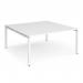 Adapt boardroom table starter unit 1600mm x 1600mm - white frame, white top EBT1616-SB-WH-WH