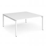 Adapt boardroom table starter unit 1600mm x 1600mm - white frame, white top EBT1616-SB-WH-WH