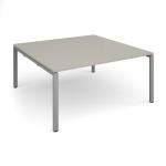 Adapt square boardroom table 1600mm x 1600mm - silver frame, light grey top EBT1616-S-LG