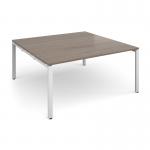 Adapt square boardroom table 1600mm x 1600mm - white frame, Barcelona walnut top EBT1616-WH-BW