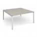Adapt square boardroom table 1600mm x 1600mm - white frame, light grey top EBT1616-WH-LG