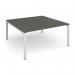 Adapt square boardroom table 1600mm x 1600mm - white frame, onyx grey top EBT1616-WH-OG