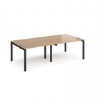 Adapt rectangular boardroom table 2400mm x 1200mm - black frame, beech top EBT2412-K-B