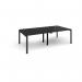 Adapt rectangular boardroom table 2400mm x 1200mm - black frame, black top EBT2412-K-BK