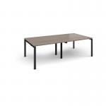 Adapt rectangular boardroom table 2400mm x 1200mm - black frame, Barcelona walnut top EBT2412-K-BW