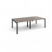 Adapt rectangular boardroom table 2400mm x 1200mm - black frame, Barcelona walnut top EBT2412-K-BW