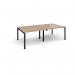 Adapt rectangular boardroom table 2400mm x 1200mm - black frame, kendal oak top EBT2412-K-KO