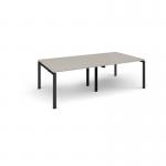 Adapt rectangular boardroom table 2400mm x 1200mm - black frame, light grey top EBT2412-K-LG