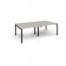 Adapt rectangular boardroom table 2400mm x 1200mm - black frame, light grey top EBT2412-K-LG