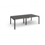 Adapt rectangular boardroom table 2400mm x 1200mm - black frame, onyx grey top EBT2412-K-OG