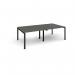 Adapt rectangular boardroom table 2400mm x 1200mm - black frame, onyx grey top EBT2412-K-OG