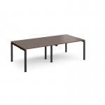 Adapt rectangular boardroom table 2400mm x 1200mm - black frame, walnut top EBT2412-K-W