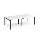 Adapt rectangular boardroom table 2400mm x 1200mm - black frame, white top EBT2412-K-WH