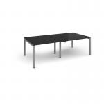 Adapt rectangular boardroom table 2400mm x 1200mm - silver frame, black top EBT2412-S-BK