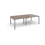 Adapt rectangular boardroom table 2400mm x 1200mm - silver frame, Barcelona walnut top EBT2412-S-BW