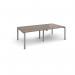 Adapt rectangular boardroom table 2400mm x 1200mm - silver frame, Barcelona walnut top EBT2412-S-BW