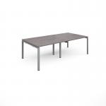 Adapt rectangular boardroom table 2400mm x 1200mm - silver frame, grey oak top EBT2412-S-GO