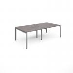Adapt rectangular boardroom table 2400mm x 1200mm - silver frame and grey oak top