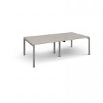Adapt rectangular boardroom table 2400mm x 1200mm - silver frame, light grey top EBT2412-S-LG