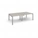 Adapt rectangular boardroom table 2400mm x 1200mm - silver frame, light grey top EBT2412-S-LG
