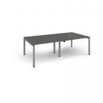 Adapt rectangular boardroom table 2400mm x 1200mm - silver frame, onyx grey top EBT2412-S-OG