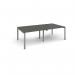 Adapt rectangular boardroom table 2400mm x 1200mm - silver frame, onyx grey top EBT2412-S-OG