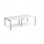 Adapt rectangular boardroom table 2400mm x 1200mm - silver frame, white top EBT2412-S-WH