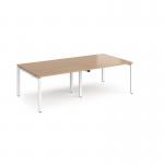Adapt rectangular boardroom table 2400mm x 1200mm - white frame, beech top EBT2412-WH-B