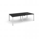 Adapt rectangular boardroom table 2400mm x 1200mm - white frame, black top EBT2412-WH-BK